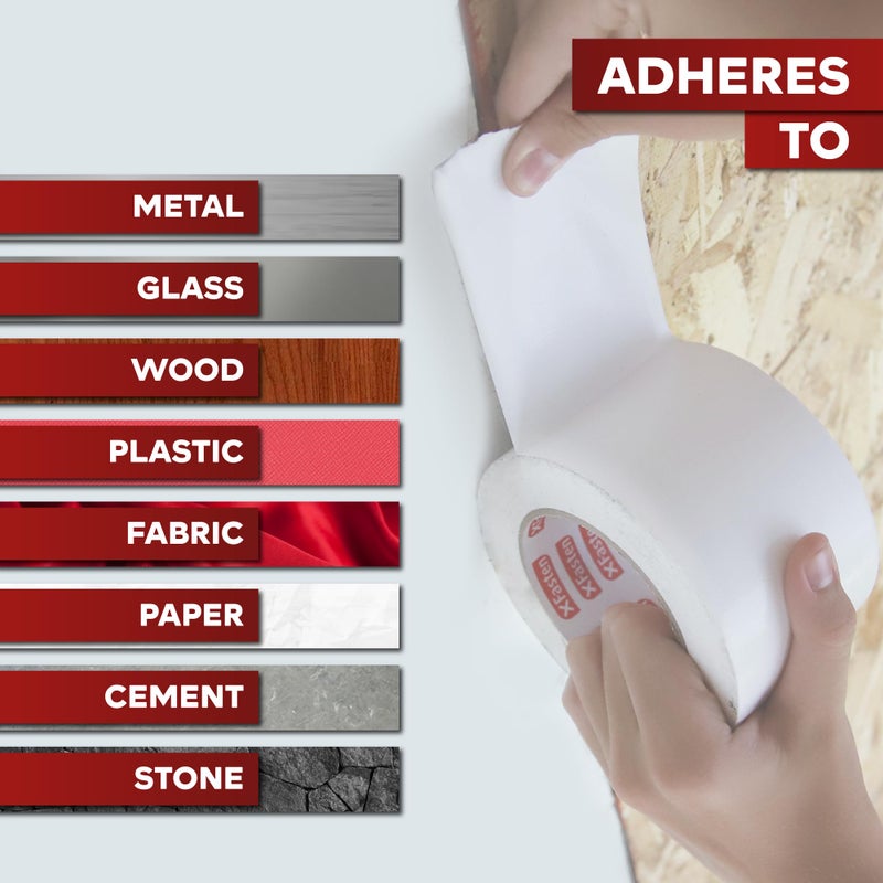 XFasten Super Strong Duct Tape, White, 3" x 30 Yards, Waterproof Duct Tape for Outdoor, Indoor, School and Industrial Use - Image 5